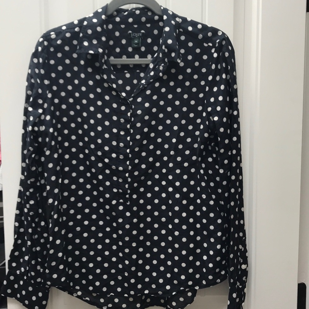 J Crew polka dot blouse